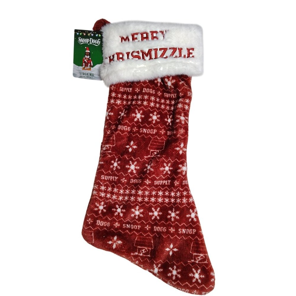 Snoop Dogg Merry Chrismizzle Red Plush Christmas Stocking